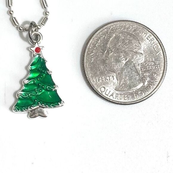 ATP Christmas Tree Necklace with 925 Silver Chain - Picture 6 of 8